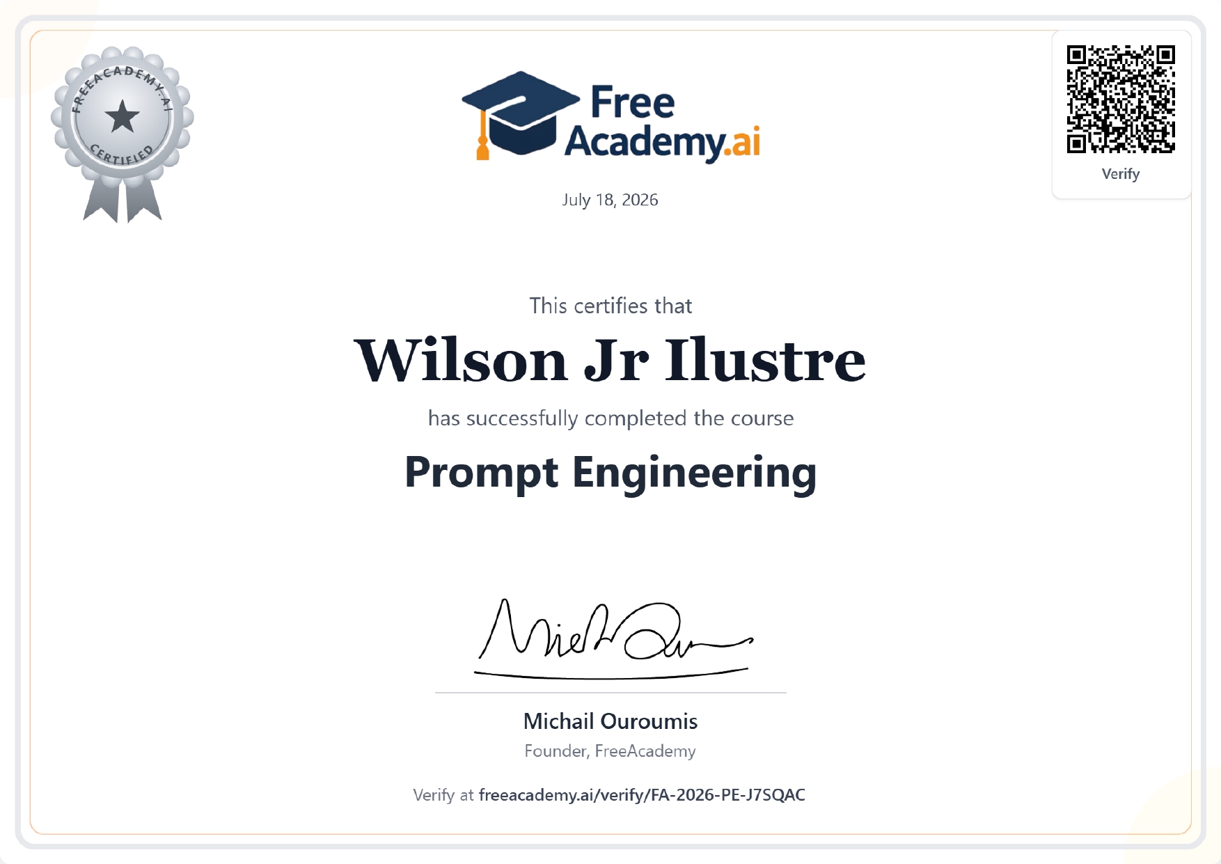 Prompt Engineering certificate